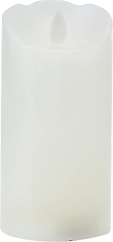 Mikasa Velas de cera realistas sin llama, exquisitas velas blancas de batería para bodas, decoraciones de Navidad y uso diario, 3 x 6 pulgadas