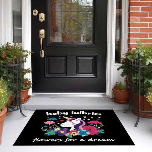 Tapis lavable en machine rose licorne avec dossier antidérapant - 5