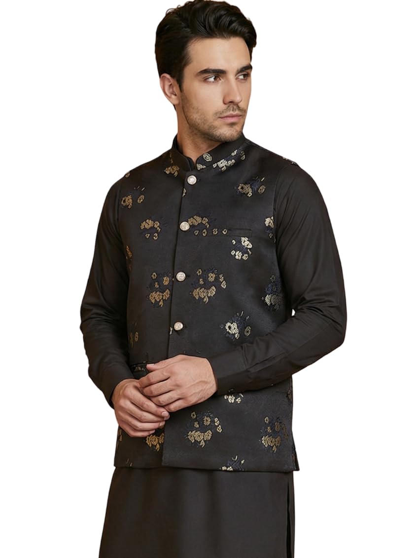 jompers Embossed design Nehru Jacket for Men-picture-35