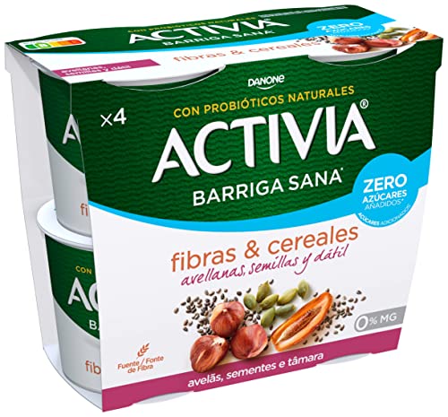 Activia Yogurt con Avellana y Semillas Zero Azúcares Añadidos, Pack 4 X 120 gr