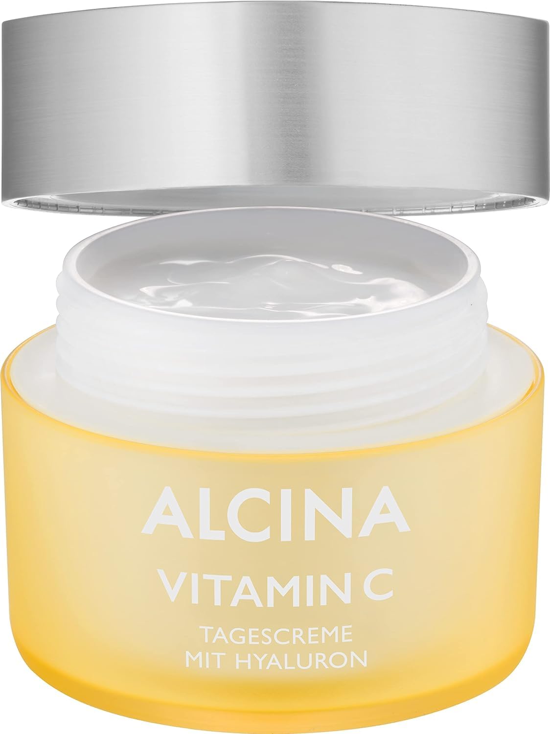 ALCINA Krem na dzień z witaminą C, 1 x 50 ml, nawilżający krem do twarzy o działaniu antyoksydacyjnym przeciwko przedwczesnemu starzeniu się skóry i efektom blasku, z kwasem hialuronowym i olejem z