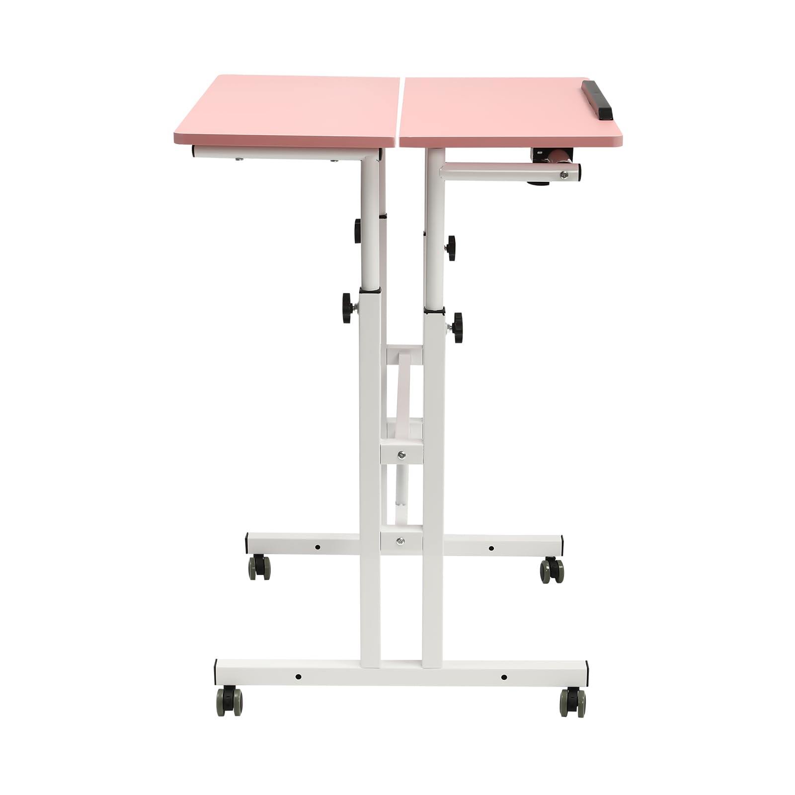Stand up Desk Small Standing Desk w Wheels Adjustable Height Standing Desk Mobile Standing Desk Rolling Laptop Cart — view 6