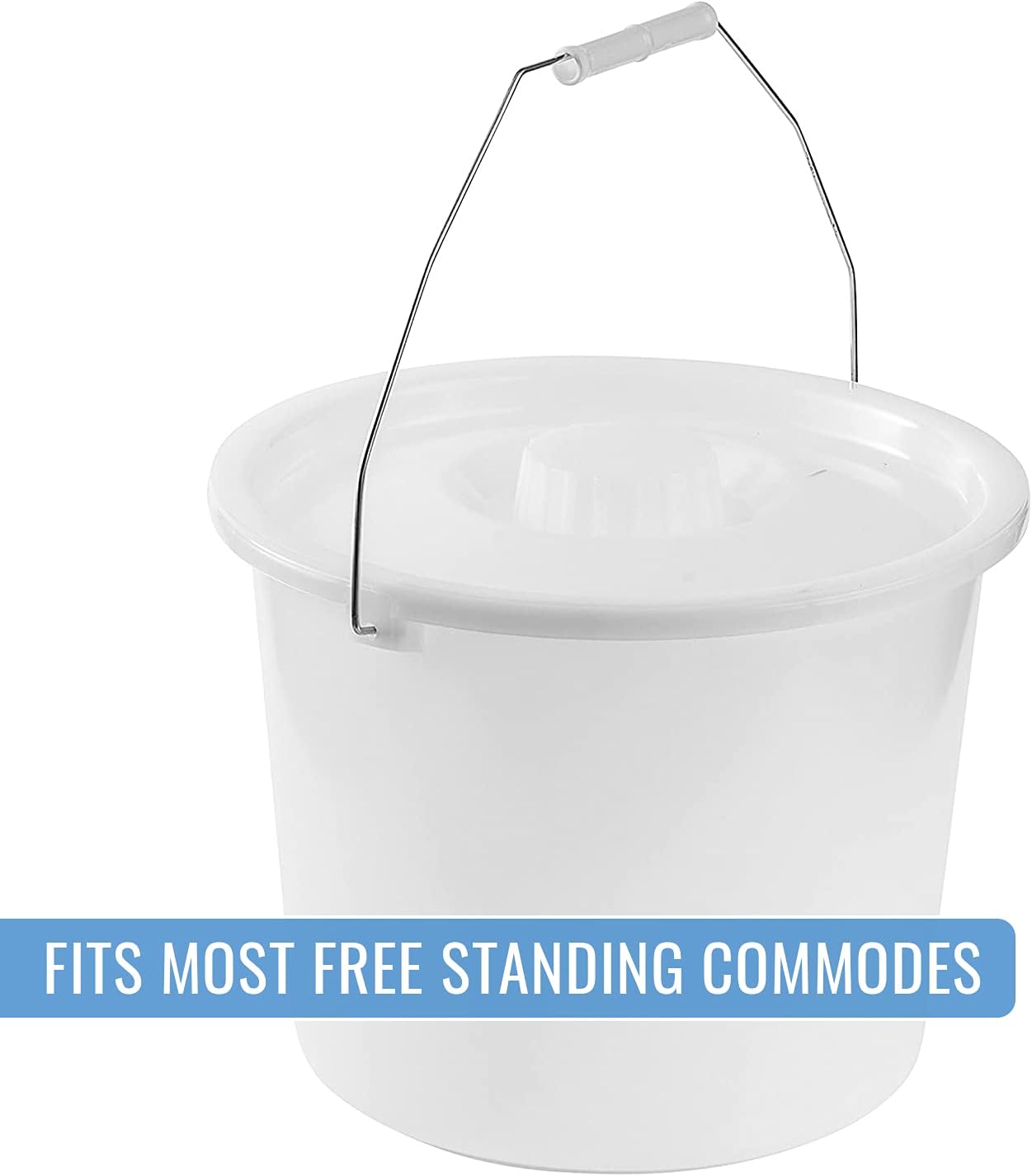 DMI Universal Replacement Commode Pail with Lid, 12 quarts, Durable and Sturdy, Easy to Clean, Clear : Health & Household