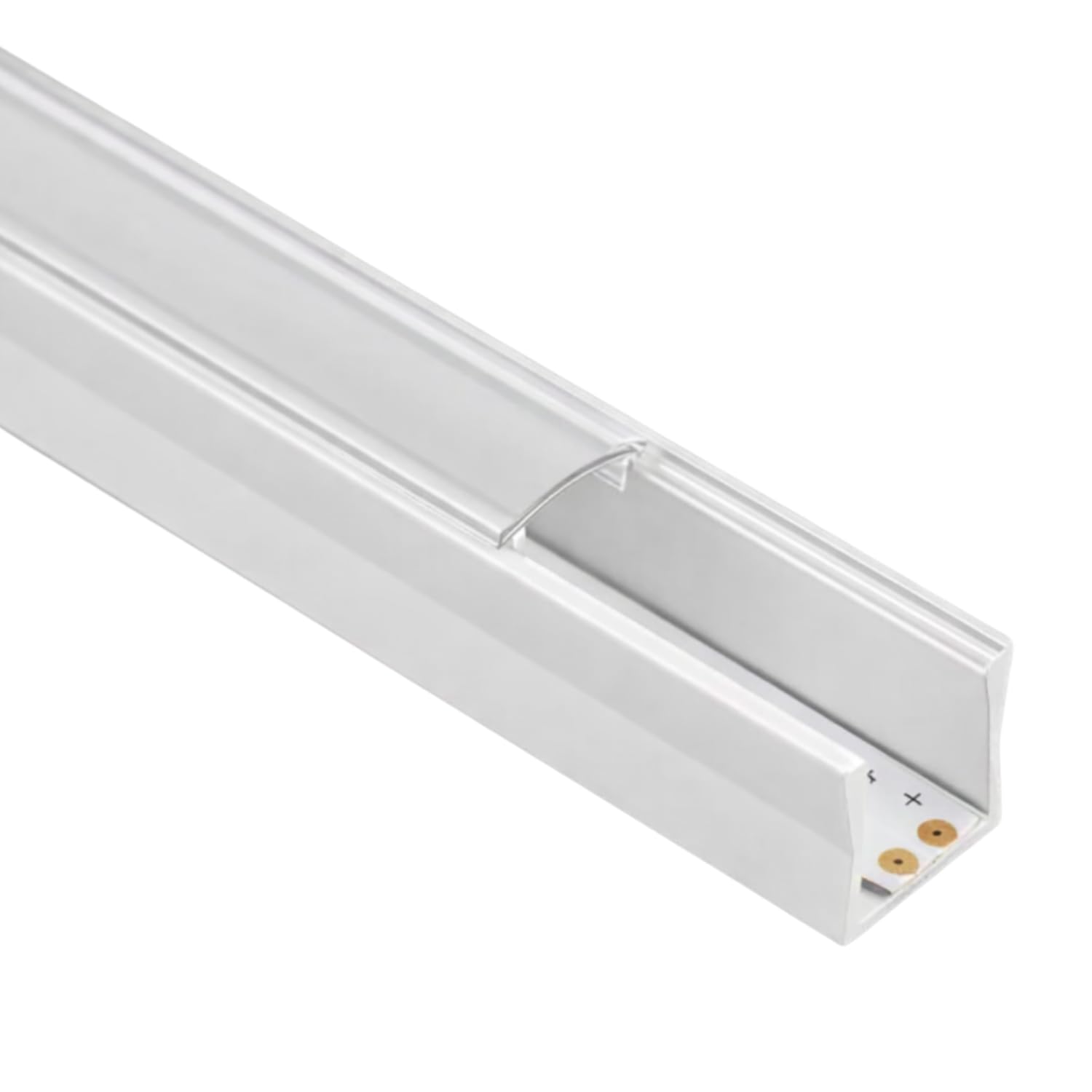 B2C Aluminium LED Profile Channel Surface Mounted U Shape High 1M Long with Diffuser for 10mm LED Strip (White Profile + Transparent Cover)