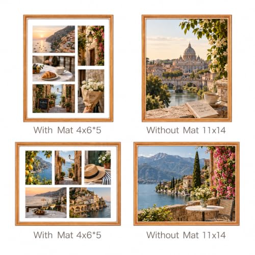 11x14 Collage Picture Frame for 5Pcs-4x6 Photos, Solid Wood Frames - Image 3