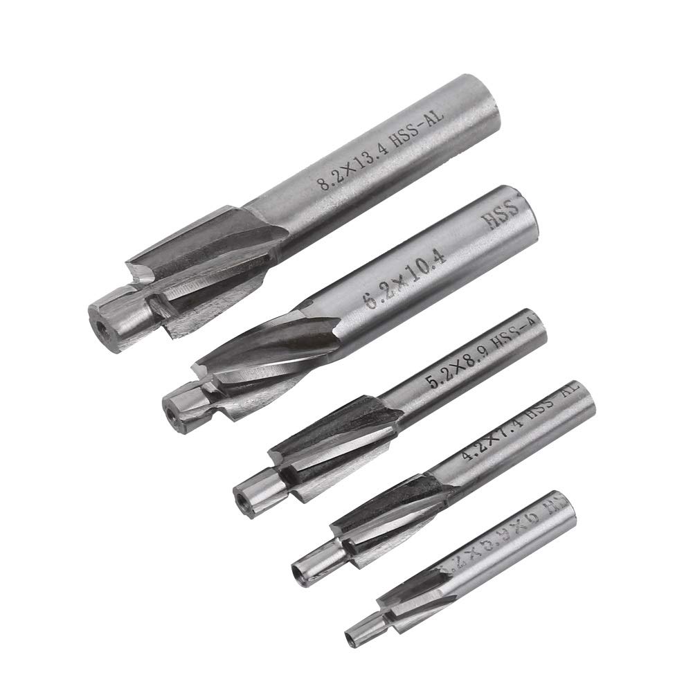 Jadeshay Fraise En Bout, Fraises à lamer M3 M4 M5 M6 M8 Fraises HSS pour l'usinage CNC de l'aluminium, du cuivre et de l'acier