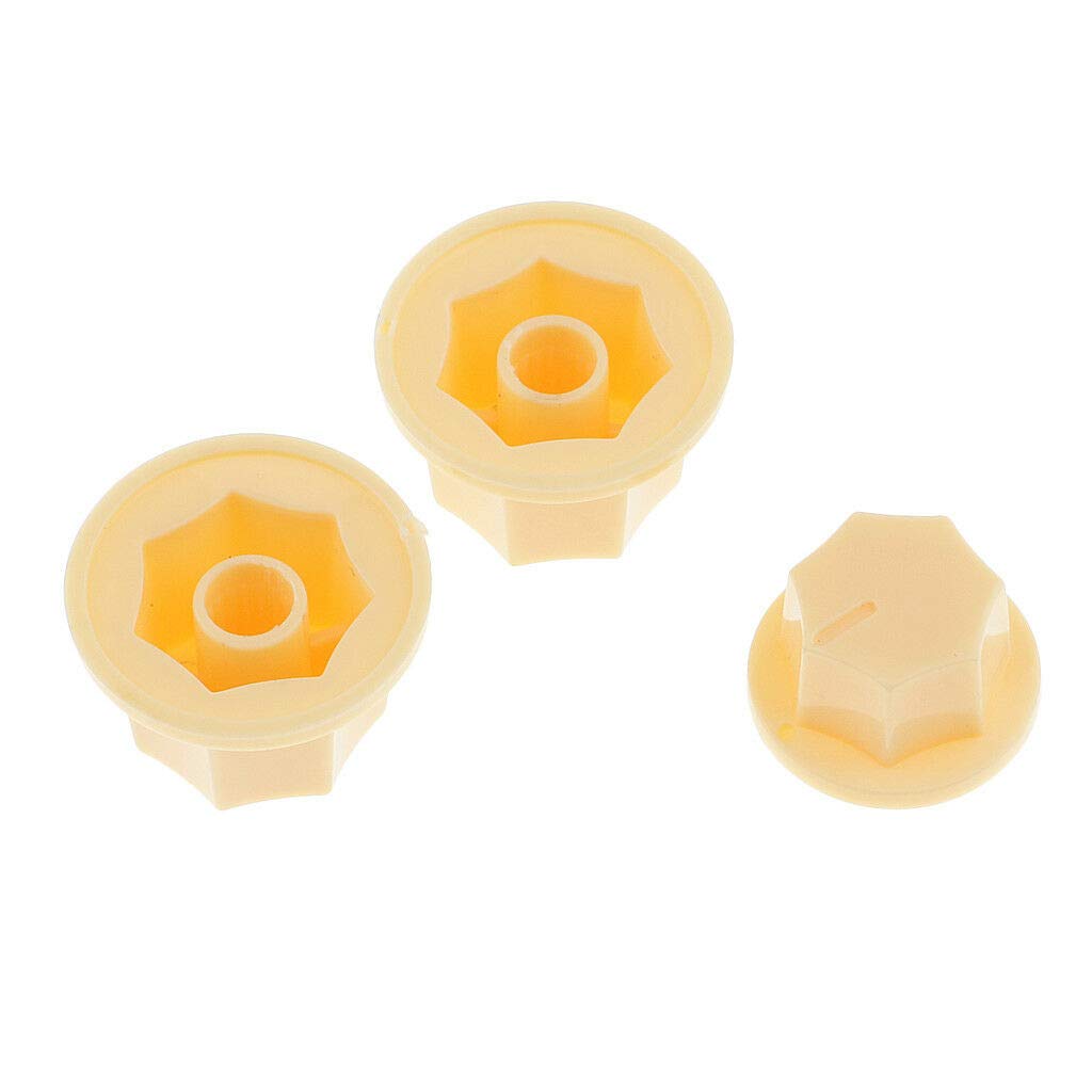 Guitar Parts for 3PCS Plastic Tone Control Knobs for Fender Jazz Bass Accessory DIY Beige