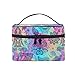 Produktbild Make-up-Tasche, bunt, Regenbogen-Boho-Druck, Kosmetik, Toilette-Aufbewahrung, Organizer, großer Reisegriff, personalisierbare Tasche mit Fächern für Teenager, Mädchen, Frauen