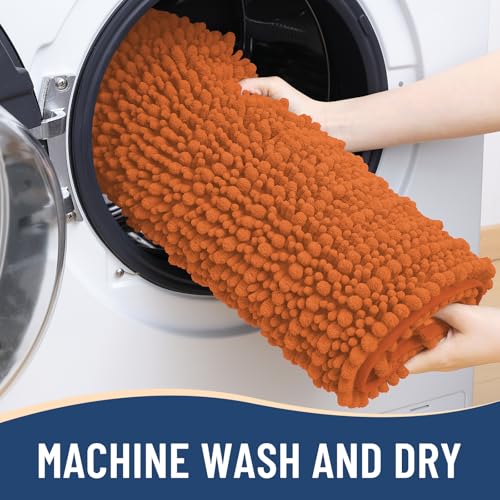 Image of Arotive Luxury Small Bathroom Rugs 24x16, Extra Soft Thick Absorbent Shaggy Chenille Bath Rugs, Machine Wash Dry, Bath Mats for Bathroom Floor, Tub and Shower, Home Decor Accessories, Clay