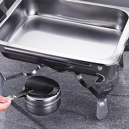 Poêle buffet en acier inoxydable argenté avec couvercle pour la restauration en libre-service - 6