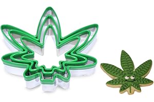 3pc Leaf Cookie Cutter Set: Hello High 420 Baking & Marijuana Supplies