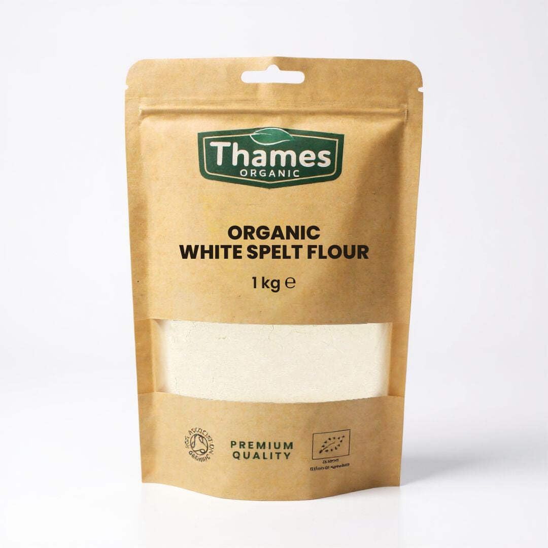 Thames Organic Organic White Spelt Flour - Premium Quality, Nutty Flavor, Ideal for Baking, Sustainably Sourced, 100% Organic (1kg)