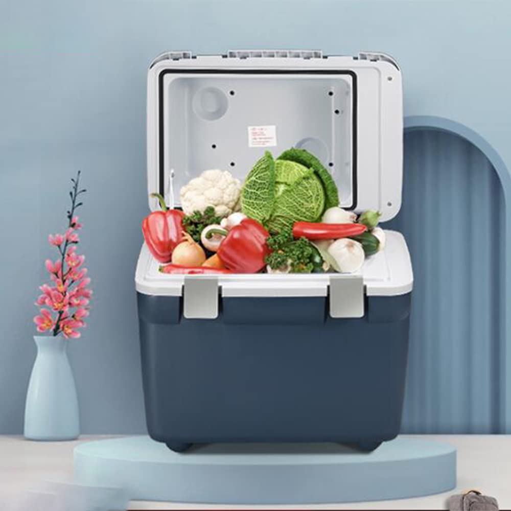 XIAOLIN Chłodnica Sprężarka 20 L, Niebieska, Chłodna Skrzynka 12v Dc / 100-240 V Ac, Mini Lodówka Do Samochodu, Ciężarówki, łodzi, Motoryzację I Gniazdo Zasilania [klasa Energetyczna A +]
