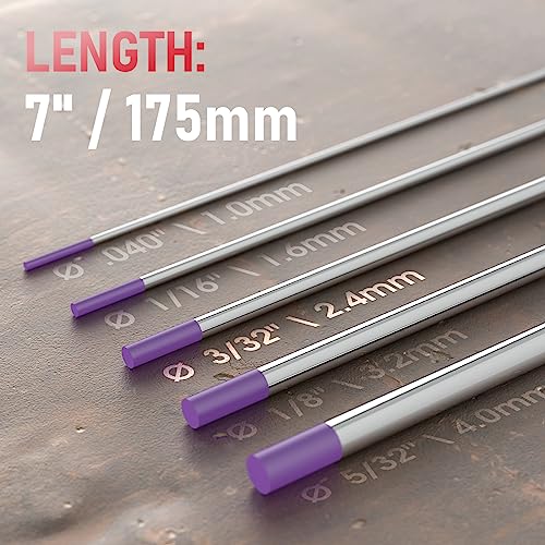 Image of YESWELDER TIG Weld Tungsten Electrode NonRadioactive Comparable | 10-pk 3 /32 inchx 7 inch to E3 Purple