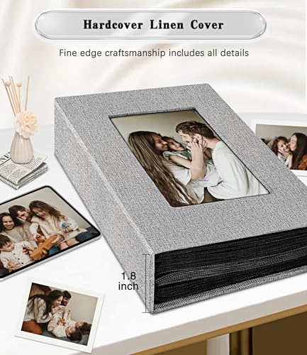 Ejblfe Photo Album 4X6,Linen Cover Slide-In Photo Album Book Can Holds 100 4X6 Photos With 50 Black Sheets For Family,Wedding,Baby And Holiday Pictures thumb #4