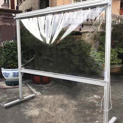 Lona enrollable impermeable de PVC transparente para exteriores con cadena lateral, toldo resistente a la lluvia, tamaño personalizable (50 cm x 240 cm), ideal para patios y balcones