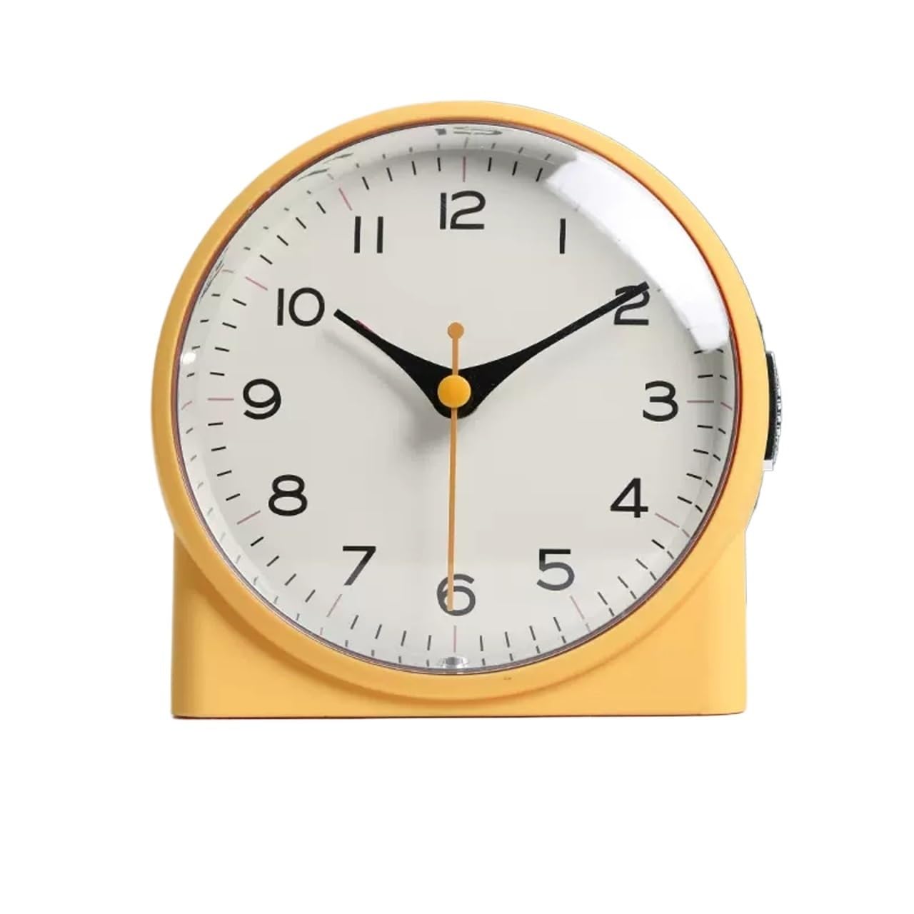YHxFlux Table clocks 4 inch Silent Non Ticking Small Clock with Night Light, Snooze and Functions for bedrooms(Yellow)