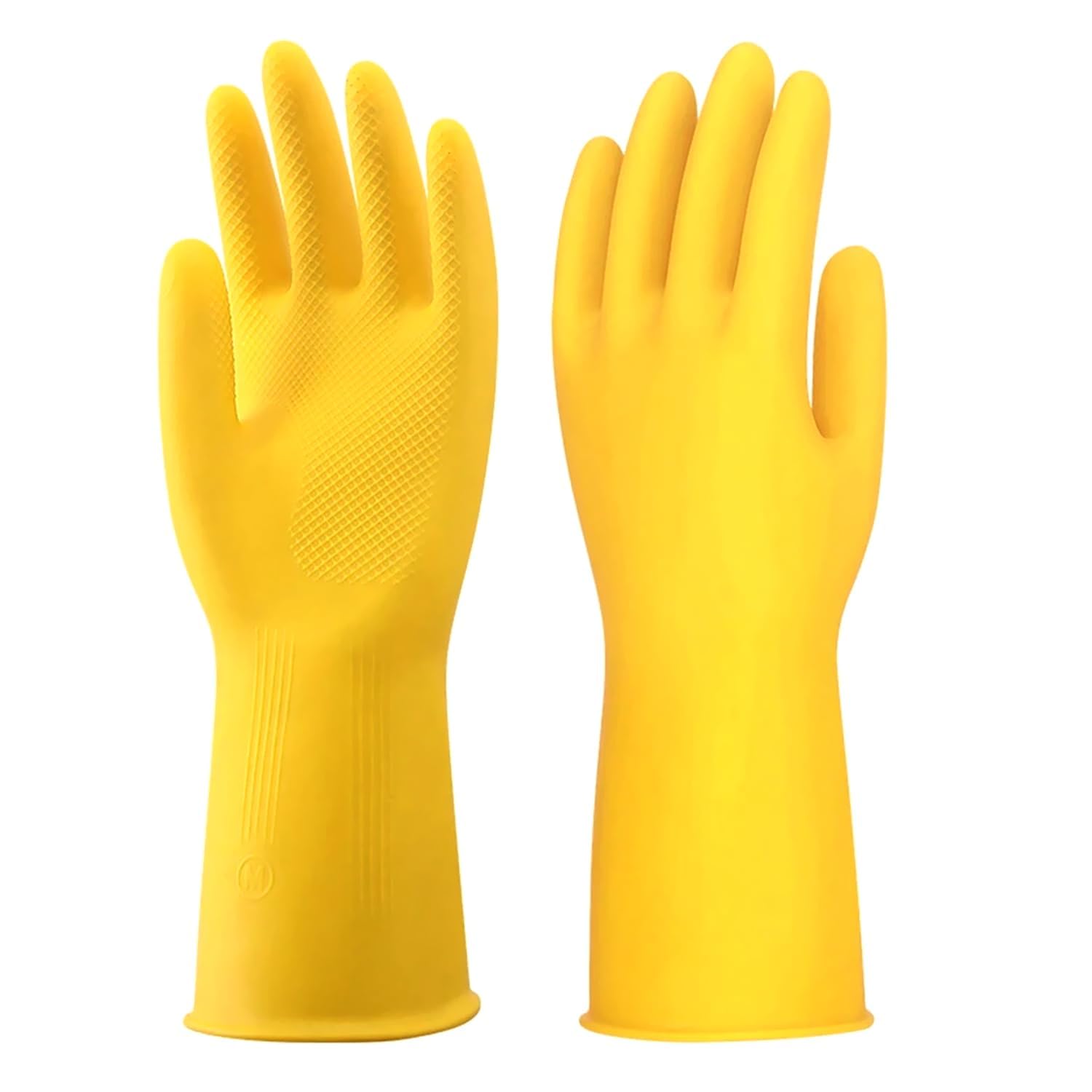 Heavy-Duty Rubber Cleaning Gloves – Reusable Waterproof Gloves for Dishwashing, Kitchen, Gardening, Painting & Household Tasks – 1 Pair (Medium, Yellow)-image-23