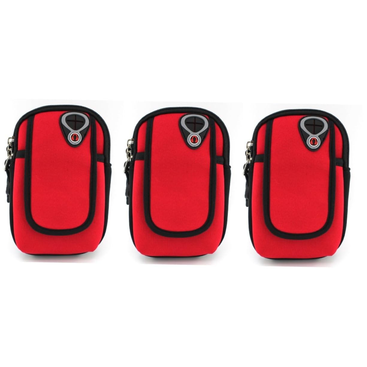 OSALADI 3 Pz borsa da braccio regolabile traspirante lavabile pacchetto braccia ciclo jogging ewexercise marsupio fascia da braccio borsa del pacchetto del braccio rosso