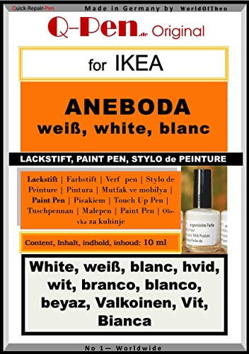 Q-Pen - Pintura para retoques para Ikea ANEBODA blanco - blanco