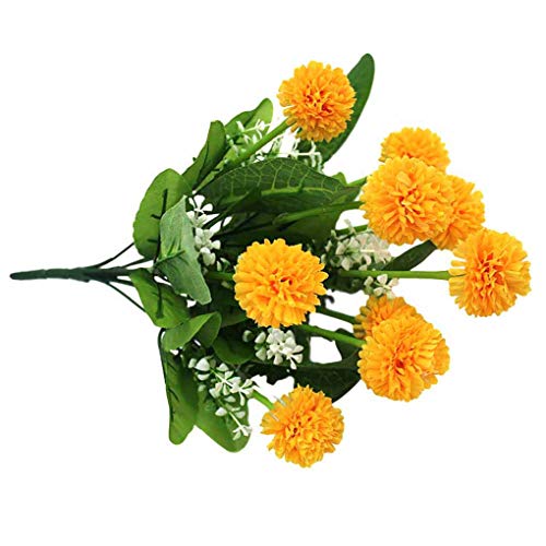 Boburyl 9 Têtes de Simulation Bouquet de Fleurs en Tissu Faux Ornement Floral Accueil Salon Verdure Décor, Rouge