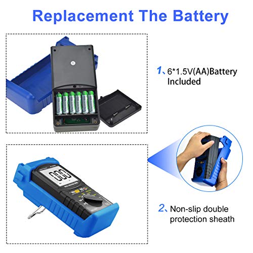 Digital Insulation Resistance Tester, Ap-6688B Auto Range Megohmmeter 1999 Counts Lcd Display 500/1000/2500/5000V Voltage,1Mω~200Gω Resistance Testing With Data Hold Backlit For Motor Cables Switches #TOP4