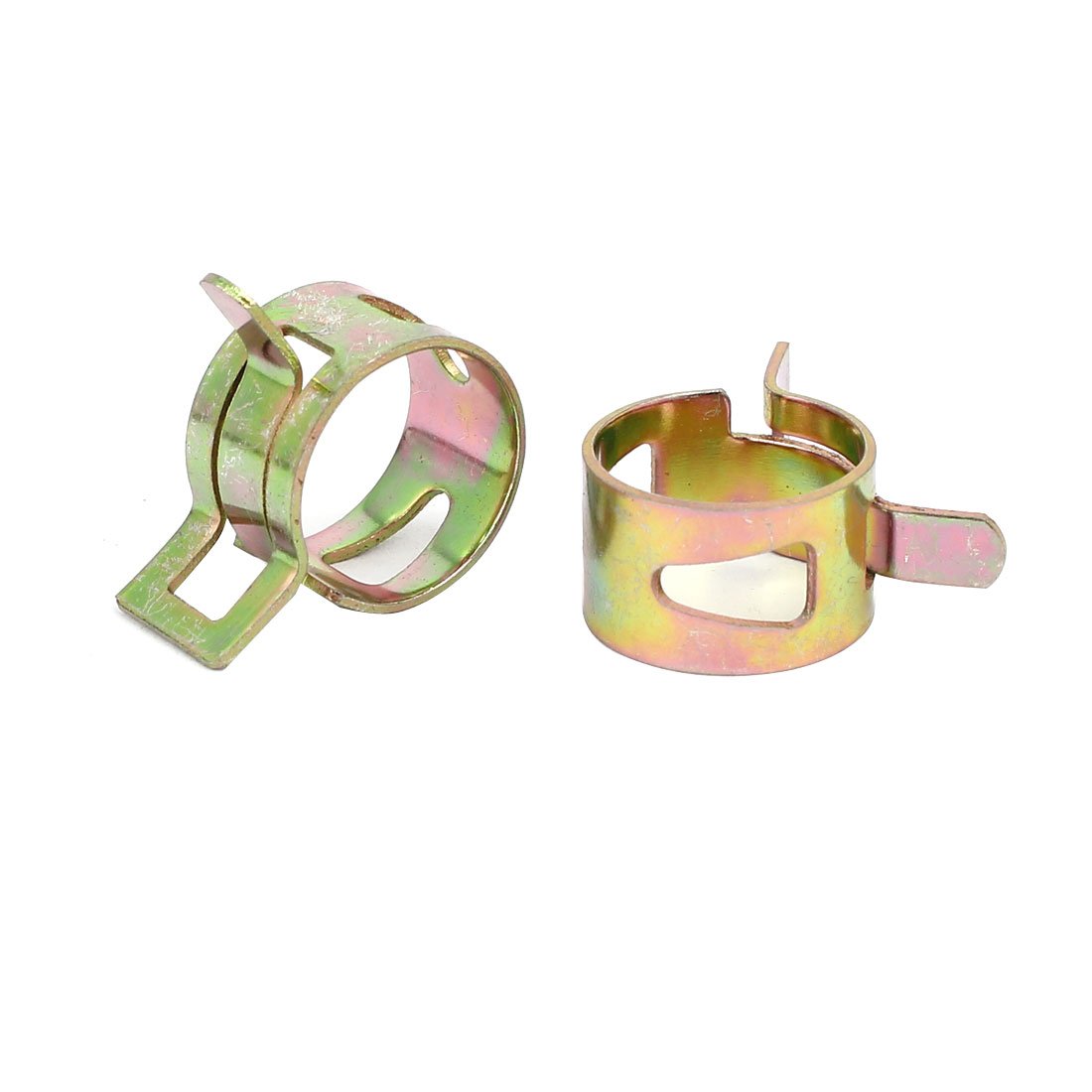 Aexit 14.5mm Inner Clamps Dia Yellow Zinc Plated Water Pipe Fuel Line Hose Clamps Strap Clamps Clips 10pcs