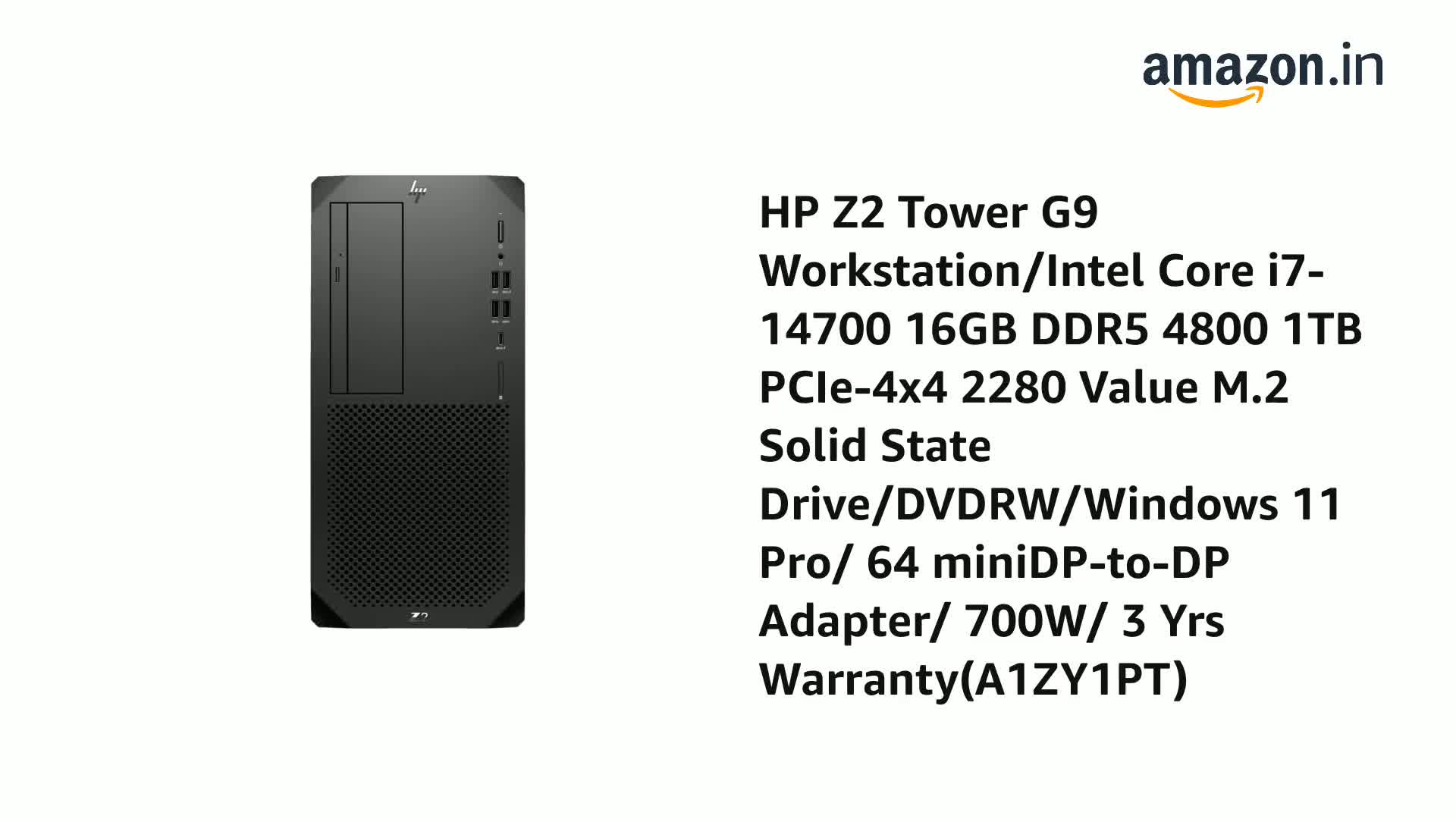 HP Z2 Tower G9 Workstation/Intel Core i7-14700 16GB DDR5 4800 1Tb