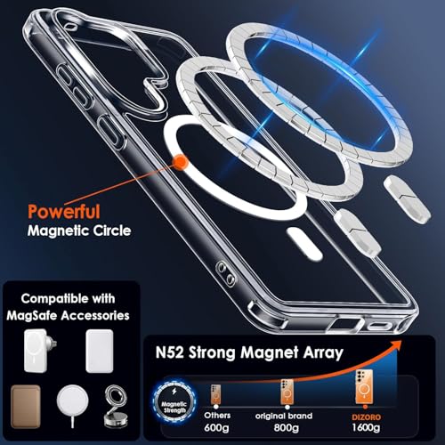 Image of DIZORO Magnetic Compatible with Samsung Galaxy S26 Ultra 5G Case Clear [Compatible with MagSafe][Anti-Yellowing][Military Grade Protection] S26 Ultra Phone Back Cover (Clear)