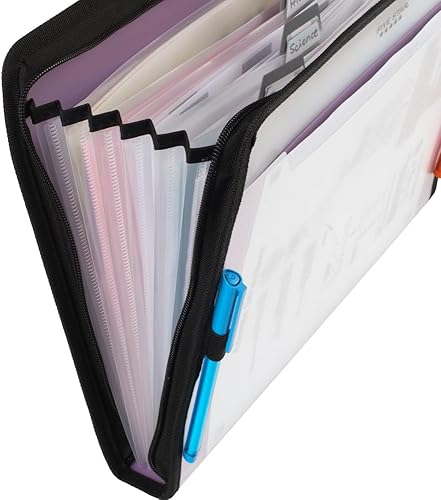 Miniatura 4 de Five Star Organizador de archivos expandible de 7 bolsillos + aplicación de estudio, carpetas de archivos expandibles de plástico con pestañas