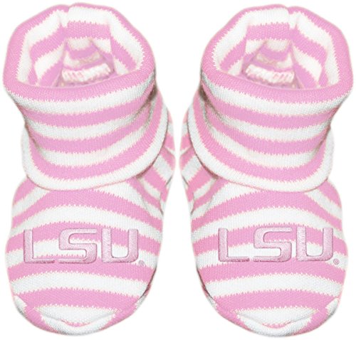 Creative Knitwear LSU Tigers Striped Newborn Bootie