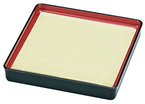 宮本産業 麺皿 そば皿 角 黒内朱 19.2×19.2×3cm