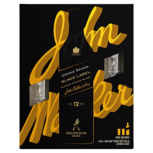 Johnnie Walker Black Label 12 Jahre Blended Scotch Whisky 700ml mit 2 Highball Gläsern – Bild 4