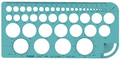 �^�P�_ �e���v���[�g �~��K (Ruler to draw a circle) �y29-0023�z