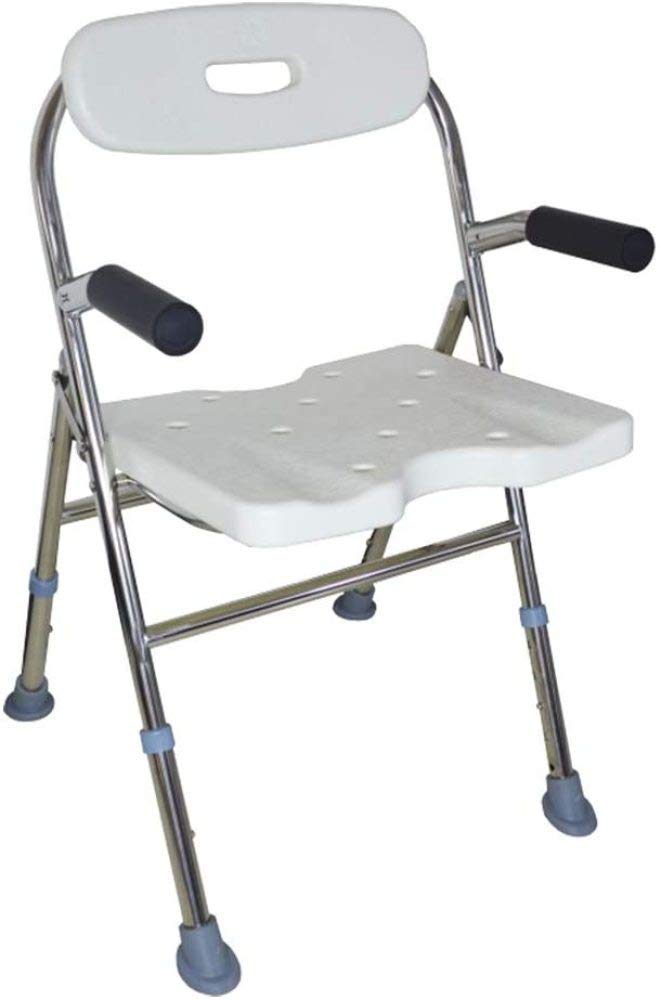 Chaise de douche pliante en aluminium avec hauteur réglable