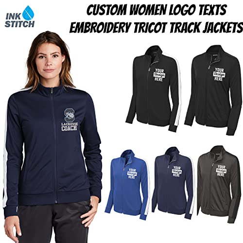 INK STITCH Women Lst94 Custom Design Logo Name Texts Stitching Tricot Track Jackets3