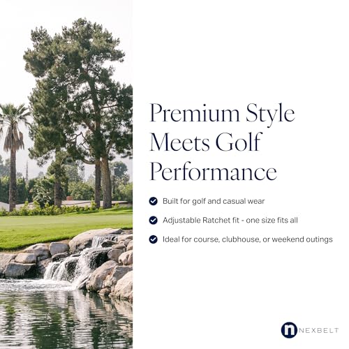 Nexbelt Go-In Winner 2.0 Golf Ratchet Belt – Lightweight Aluminum Buckle – For Casual Wear & Golfing (Fits up to 50")2