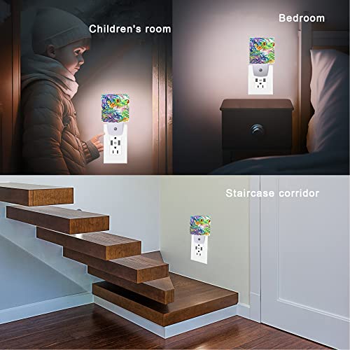 Image of Cute Frog Night Light,Green Tropical Forest Night Lights Plug into Wall for Boys Girls, Led Lights for Stairway /Hallway /Bedroom 0.5W Nightlight Sleep Friendly