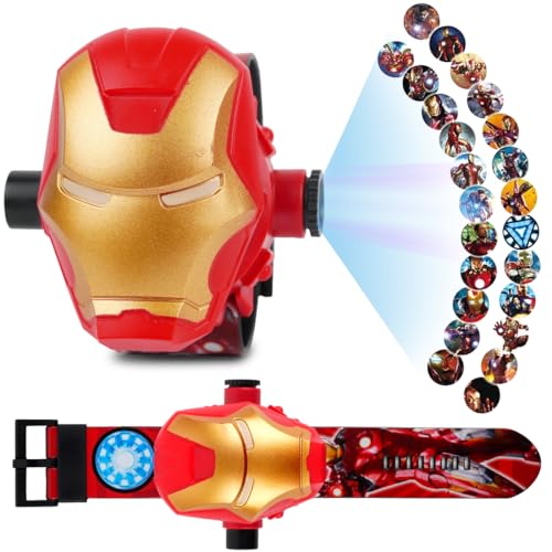 Reloj Digital Niños, Reloj de Proyección Infantil, Rojo Amarillo Reloj de Pulsera con Proyector Digital, Reloj Digital Niño con 24 Patrones de Proyección, Regalos de Cumpleaños para Niños, Niñ