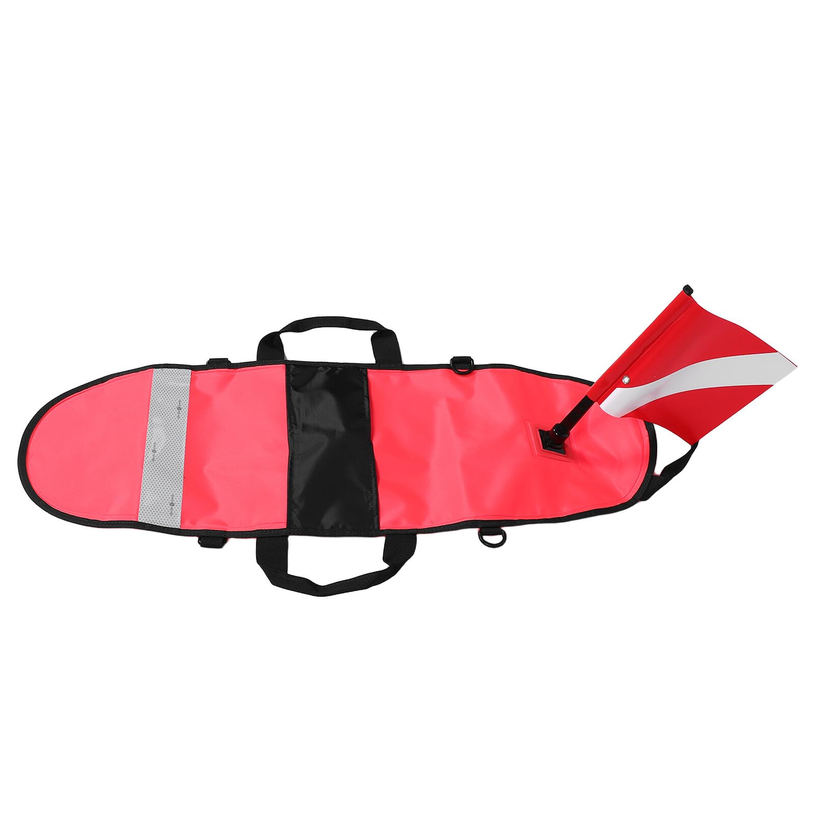 Flotador de Buceo Inflable Rojo con Bandera de Seguridad | Nylon Ligero, Resiste Agua de Mar, Marcador Visible para Natación y Aventuras en Mar Abierto