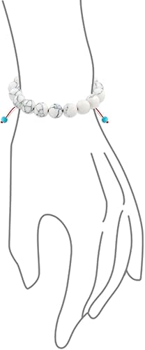 Miniatura 3 de Pulsera unisex con piedras preciosas azules, turquesa, negro, ónix, marrón, ojo de tigre, howlita blanca, inspiradas en Shamballa, apilable de 0.394