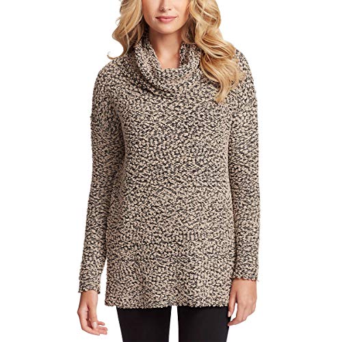 Jessica Simpson Ladies Cowl Neck Long Sleeves Drop Sweater (M, Tan)