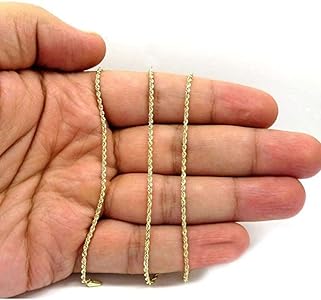 10K Gold Diamond Cut Rope 1.5MM - 4MM Gold Chain Necklace For Men