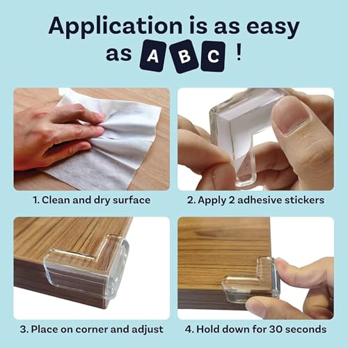 Image of ALINCOLN Pack of 8 Silicone Corner Protector for Baby | Transparent Baby Proofing Safety Cushions for Furniture, Tables, Beds & Cabinets | Corner Guards for Sharp Edges | Bed Safety Guard for Kid