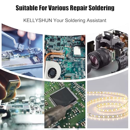 Image of KL-533 No Clean Soldering Flux & Solder Wick,Soldering Flux For Electronics Soldering 10ML /Bottle (2 PACK), 4.9Ft Desoldering Wick (1 PACK)
