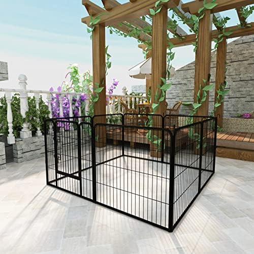 Bold Metal Dog Playpen For Medium/small Animals, 8 Panels Dog Fence Exercise Pen With Doors Pet Puppy Outdoor Playpen Pen For Outdoor Indoor Camping Yard 31.5’’x31.5’’(w X H)