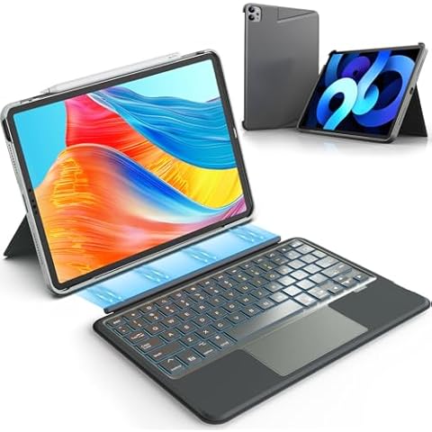CAPNEW Keyboard Case for iPad -Air 11- inch 2024 & iPad Pro 11 inch (1st/2nd/3rd/4th Generation)- Magnetic Detachable Tablet Keyboard Cases with Trackpad Compatible with 10.9” iPad Air 4th/5th Gen Cover
