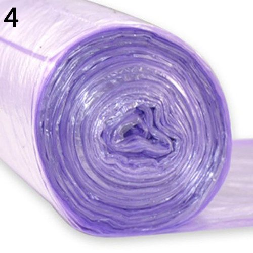Homeofying 50Pcs/Roll Disposable Garbage Waste Trash Rubbish Bags for Home Office Kitchen Purple