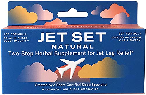 Jet Set Natural | Jet Lag Remedy for Travel | Sleep Specialist Created | Two Step Jet Lag Relief | Relax in Flight Energize on Arrival | Travel Must Have | Flight & Travel Essential