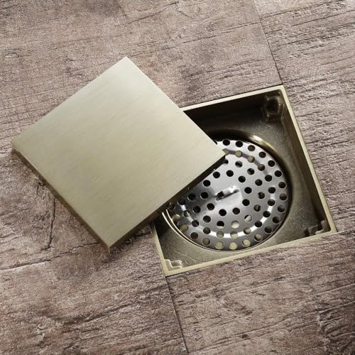 Crépine de douche anti-bouchage en acier inoxydable, couvercle de drain de sol carré lavable